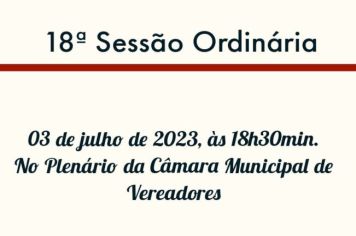 18ª Sessão Ordinária 