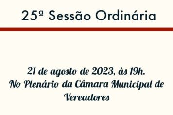 25ª Sessão Ordinária 