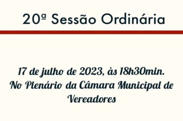 20ª Sessão Ordinária 