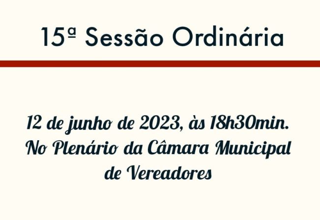 15ª Sessão Ordinária