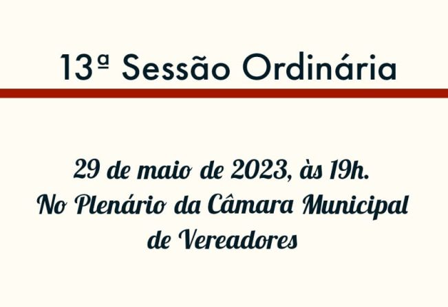 13ª Sessão Ordinária 