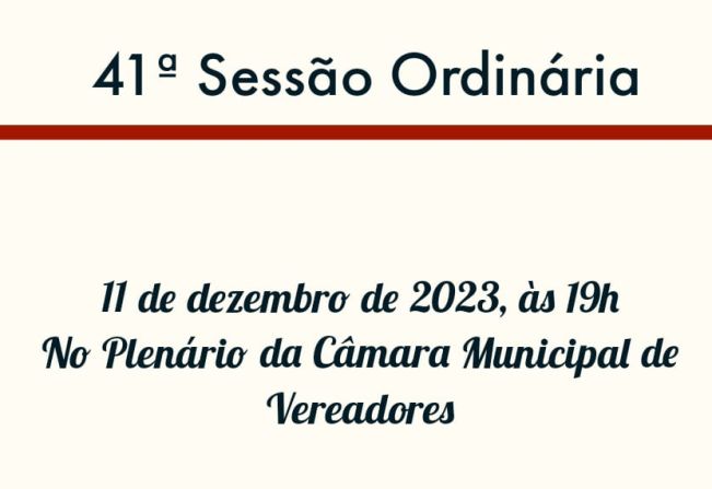 41ª Sessão Ordinária 