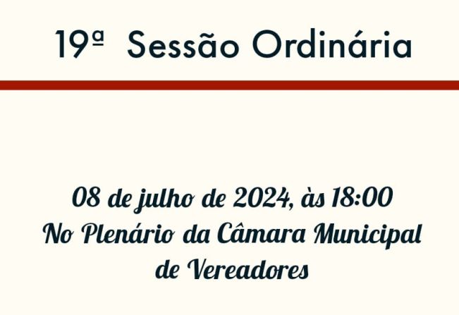 19ª Sessão Ordinária 