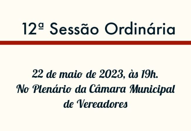 12ª Sessão Ordinária 