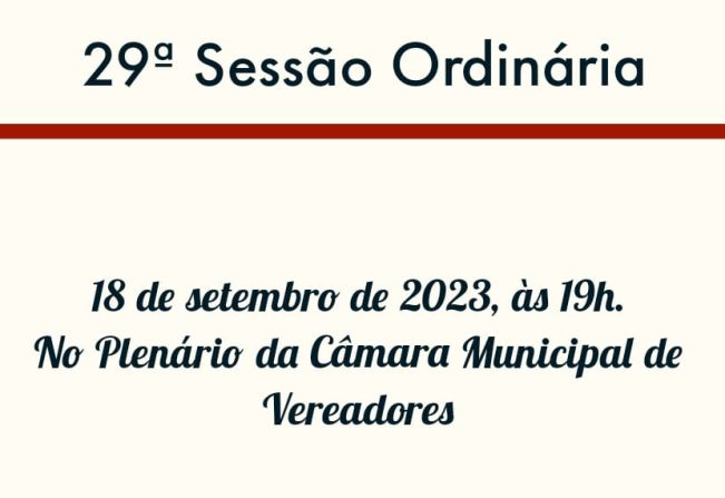 29ª Sessão Ordinária 