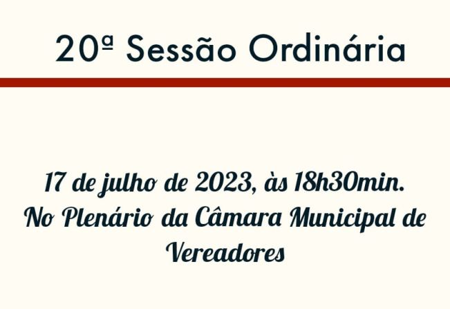 20ª Sessão Ordinária 