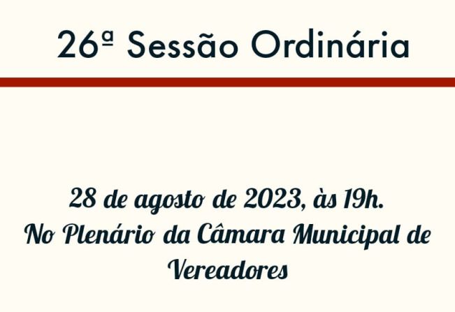 26ª Sessão Ordinária 