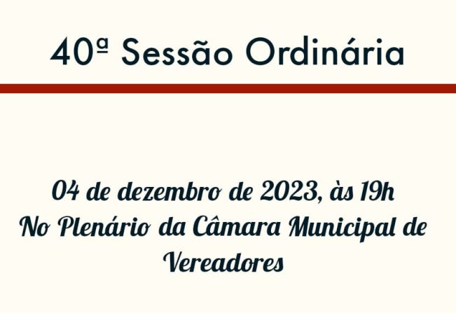 40ª Sessão Ordinária