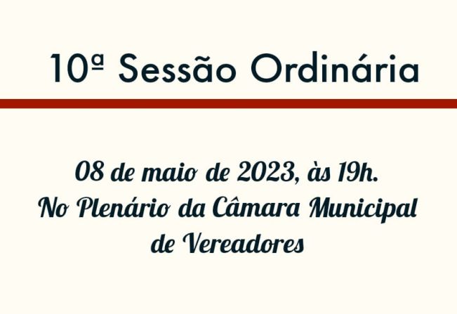 10ª Sessão Ordinária 