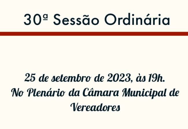 30ª Sessão Ordinária 