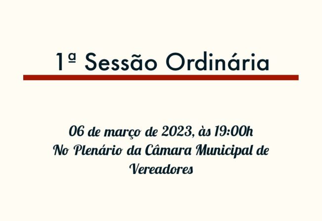 1ª Sessão Ordinária 